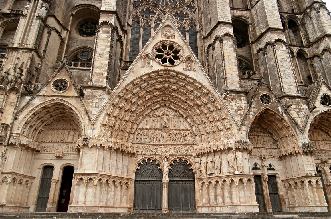 SCENIC ROAD - NEMOURS TO BOURGES - Bourges-Cathedral-doors