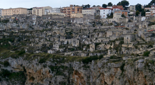 The unrestored part of the Sasso Caveoso - Matera at Sunrise