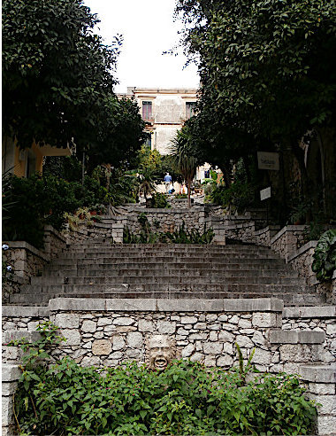 Sicily - Steps up to the top of Taormina