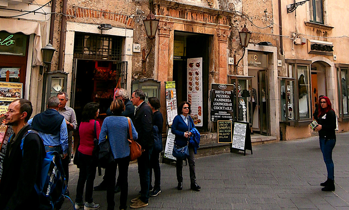 Sicily - Tourists in Taormina
