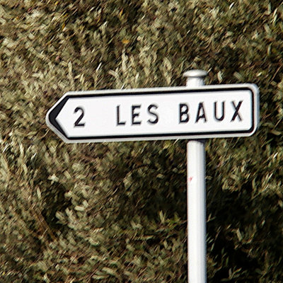 Les Baux - The road sign