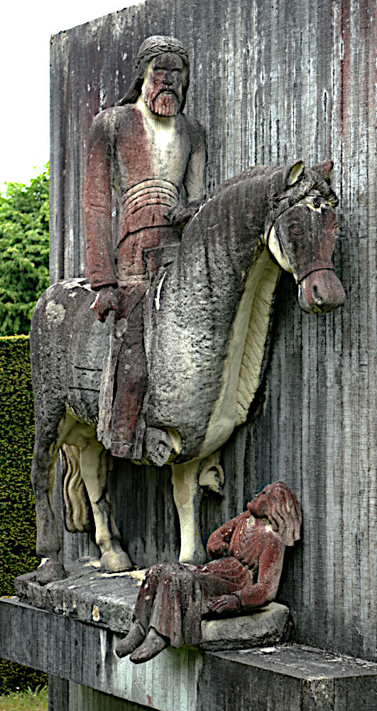 A FIELD OF CARVED MASONRY - Horseman and Child