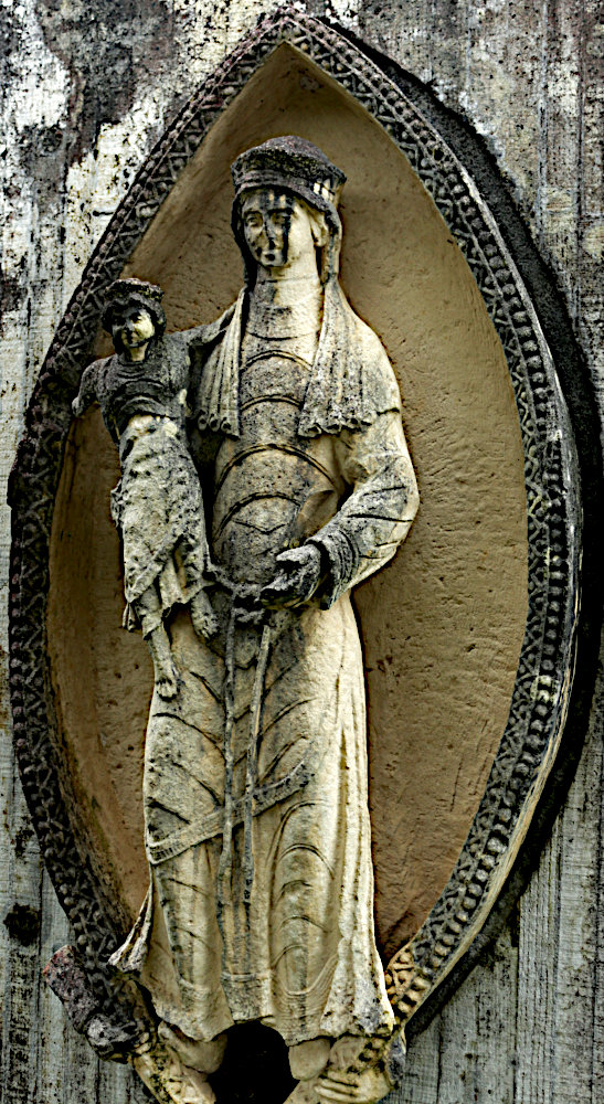 A FIELD OF CARVED MASONRY - Madonna and Child